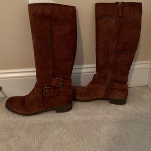 Nine West Vashiza Boots 9 suede VERY GOOD COND